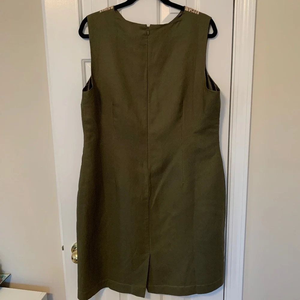 NWT!  APPRAISAL Sleeveless Olive Fully-lined Sheath, SZ 16 - Picture 4 of 14